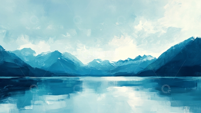 高清大图下载【趣麦麦图】山湖插画54