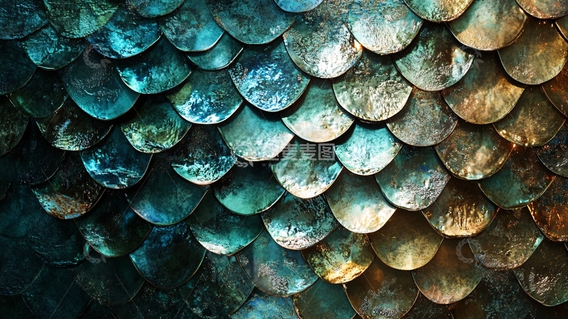 高清大图下载【趣麦麦图】鱼鳞瓦片背景1