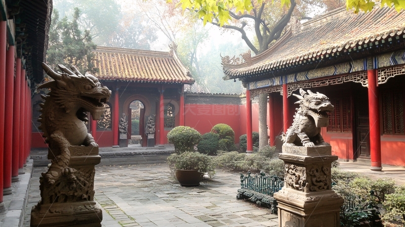 高清大图下载【趣麦麦图】红墙龙柱古宫苑