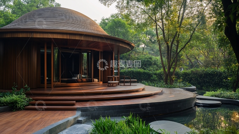 高清大图下载【趣麦麦图】圆形景亭