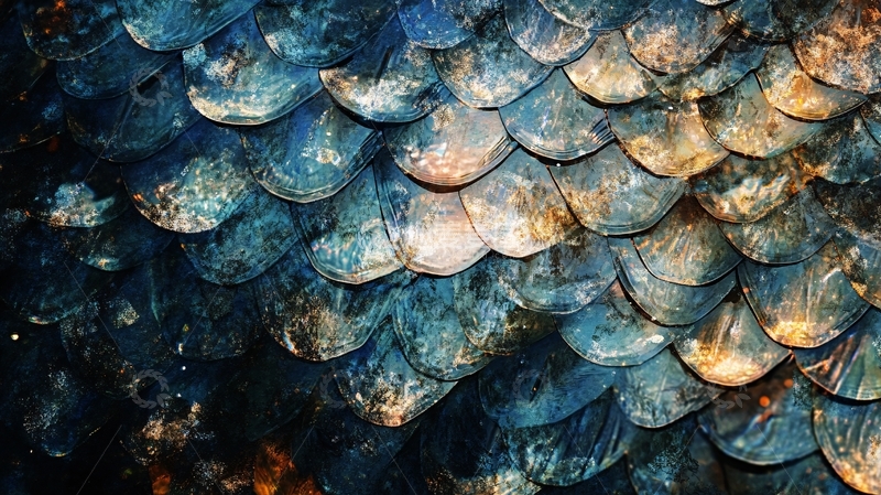 高清大图下载【趣麦麦图】鱼鳞瓦片背景