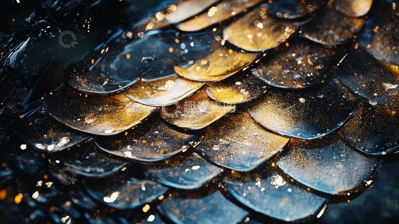 高清大图下载【趣麦麦图】鱼鳞瓦片背景2