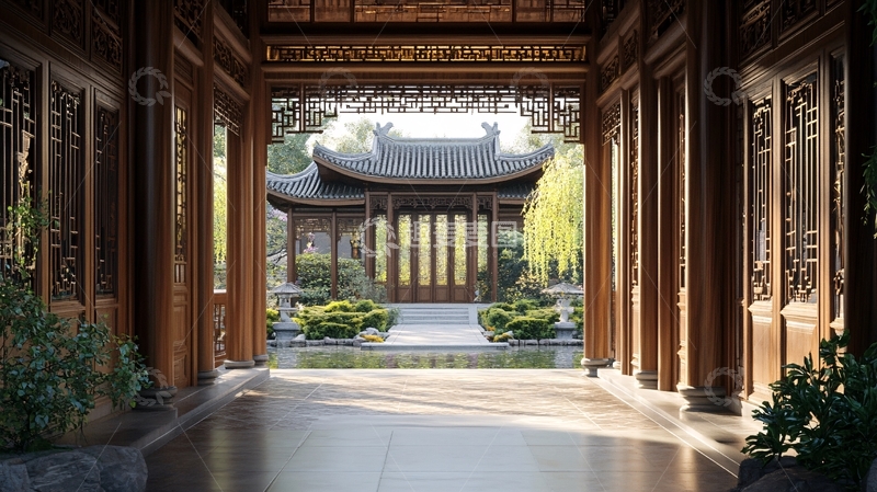 高清大图下载【趣麦麦图】中式游园