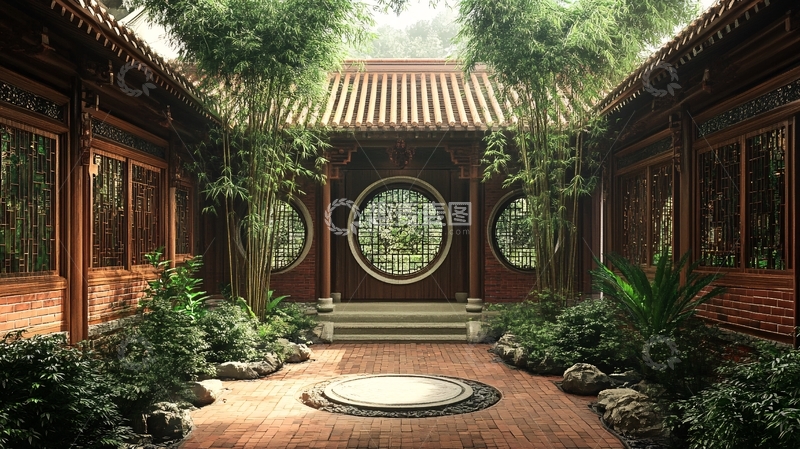 高清大图下载【趣麦麦图】四合院庭院