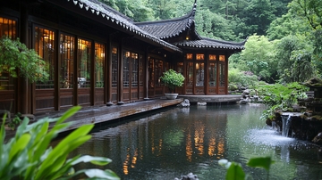 茶室庭院木雕门