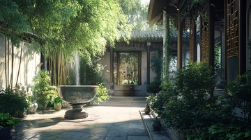 中式别墅中式园林院落6