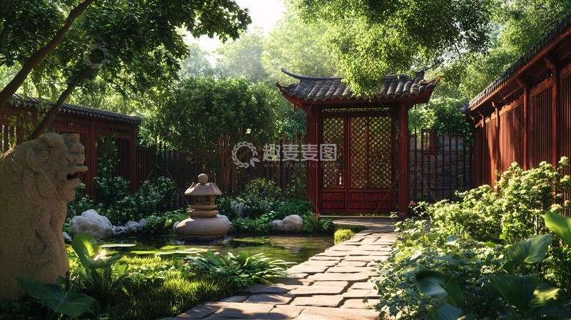高清大图下载【趣麦麦图】新中式花园2