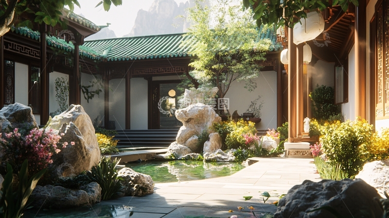 高清大图下载【趣麦麦图】古风庭院