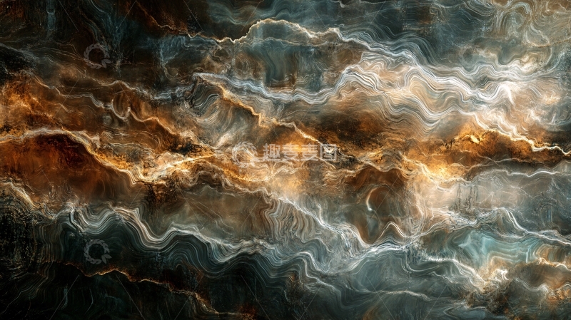 高清大图下载【趣麦麦图】金光万丈抽象画