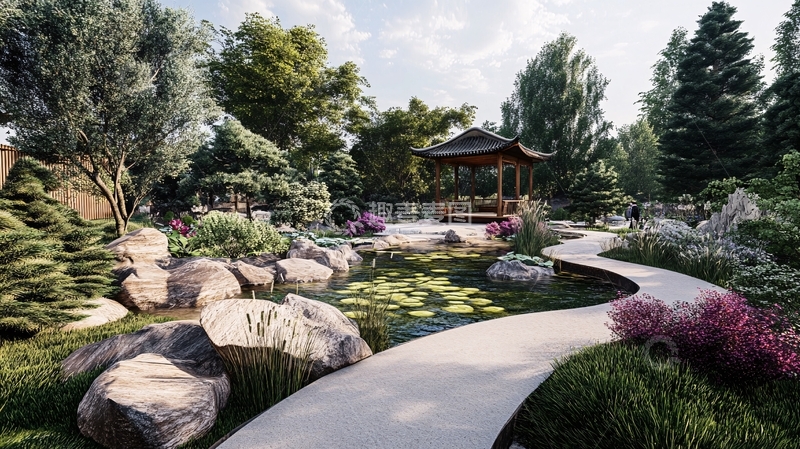 高清大图下载【趣麦麦图】园林施工效果图设计1