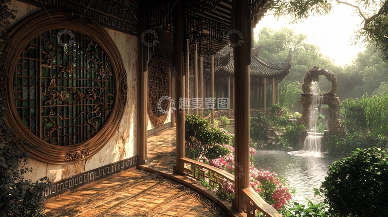 高清大图下载【趣麦麦图】古色古香园林设计