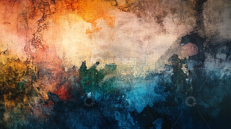 高清大图下载【趣麦麦图】水彩颜料斑驳墙背景