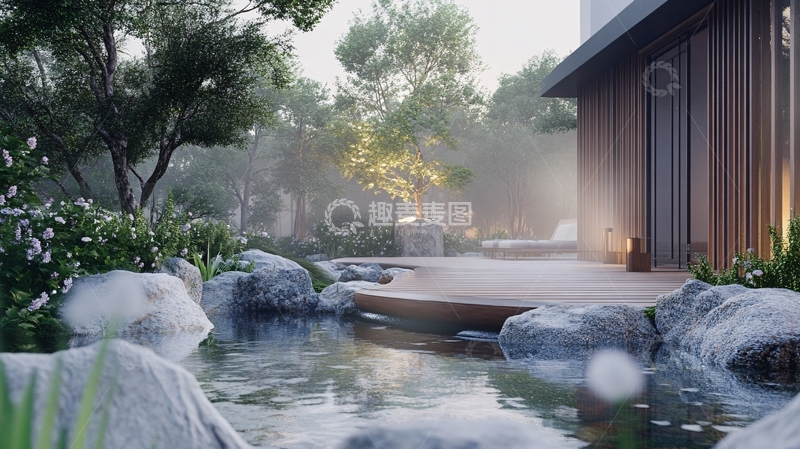 高清大图下载【趣麦麦图】日式汤泉池2