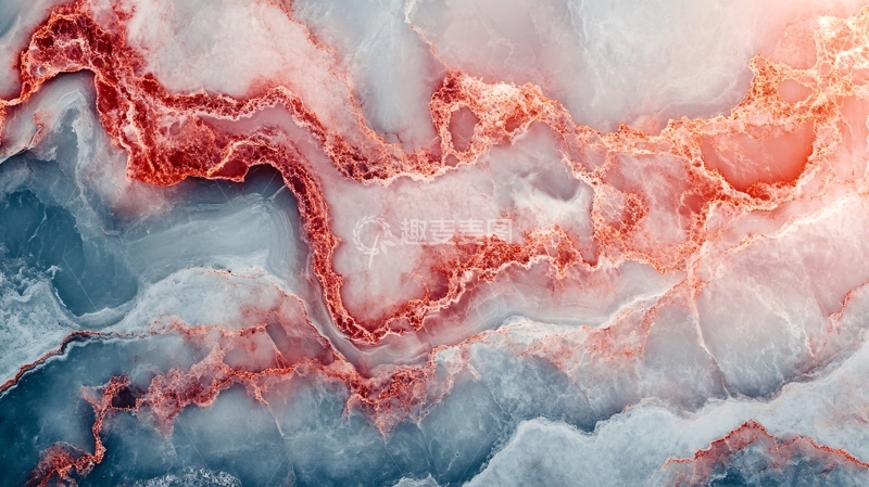 高清大图下载【趣麦麦图】融合流动红蓝油漆背景3