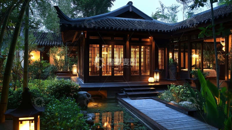 高清大图下载【趣麦麦图】中式别墅中式园林院落7