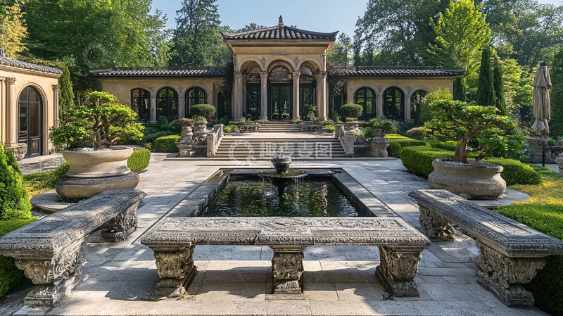 高清大图下载【趣麦麦图】豪宅花园