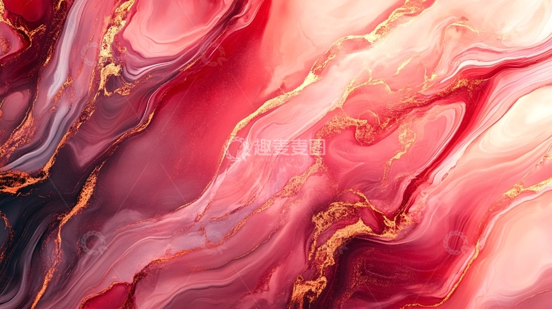 高清大图下载【趣麦麦图】红色流体创意大理石纹5
