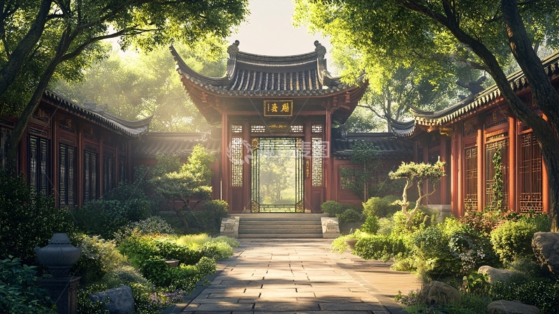 高清大图下载【趣麦麦图】中式园林亭台楼阁3