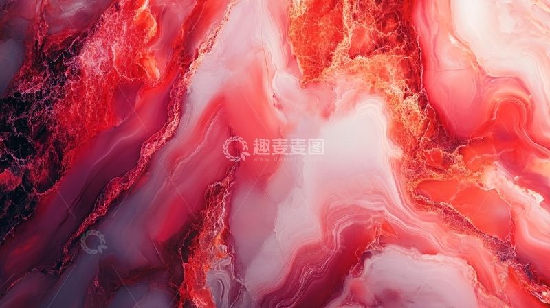 高清大图下载【趣麦麦图】红色流体创意大理石纹4