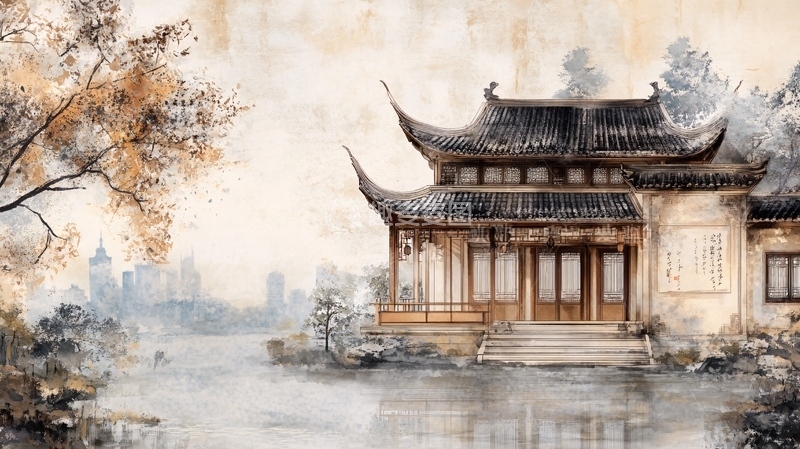 高清大图下载【趣麦麦图】插画爱晚亭2