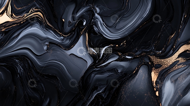 高清大图下载【趣麦麦图】金色抽象流体纹理背景33
