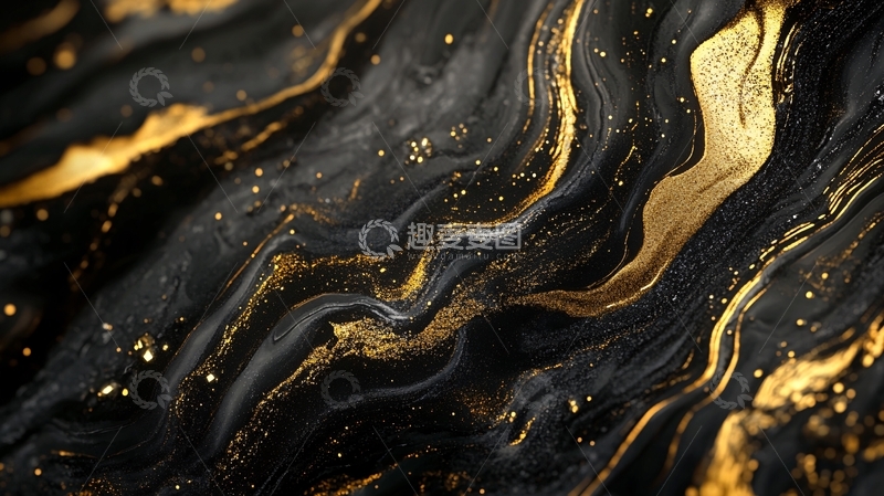 高清大图下载【趣麦麦图】金色抽象流体纹理背景31
