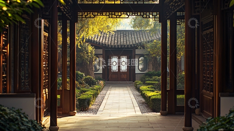 高清大图下载【趣麦麦图】中式庭院门洞