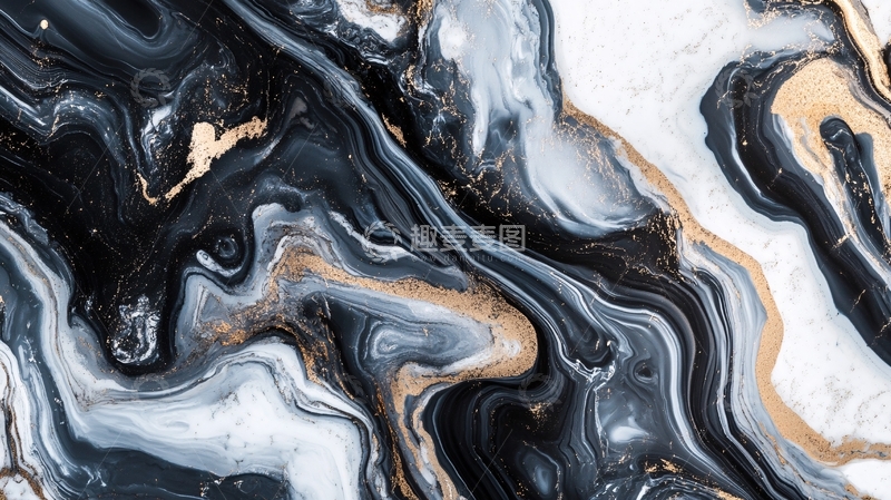 高清大图下载【趣麦麦图】蓝色流体创意抽象画8