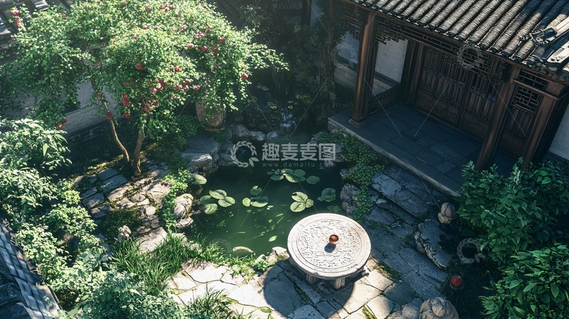 高清大图下载【趣麦麦图】古风庭院1