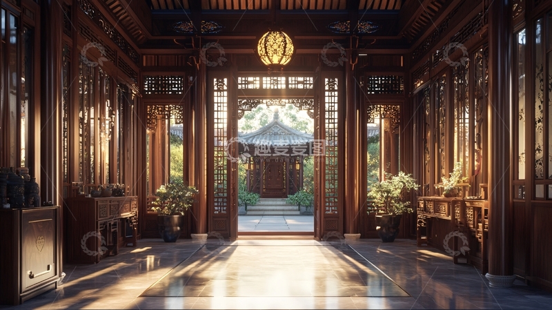高清大图下载【趣麦麦图】中式厅院1