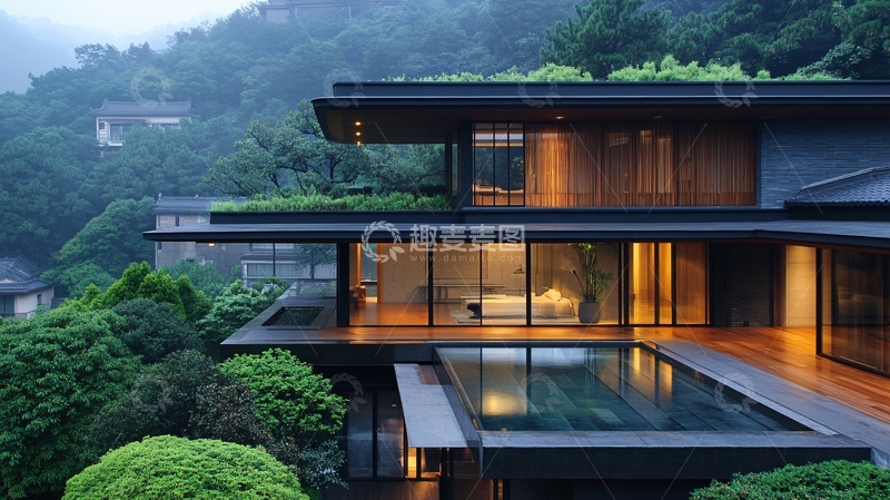 高清大图下载【趣麦麦图】禅意山景别墅5