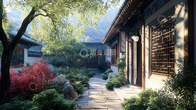 高清大图下载【趣麦麦图】小庙院内效果图
