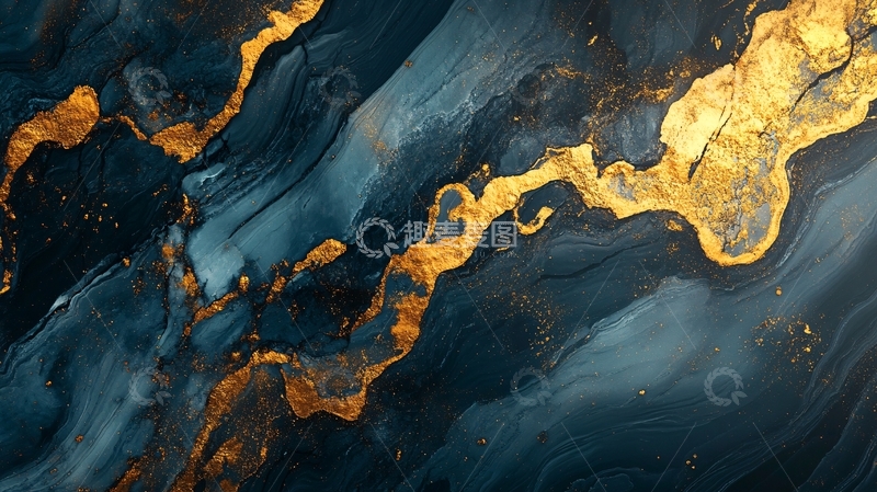 高清大图下载【趣麦麦图】流体大理石金色素材4