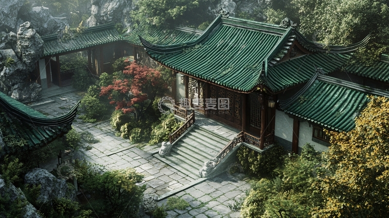 高清大图下载【趣麦麦图】中式园林亭台楼阁5