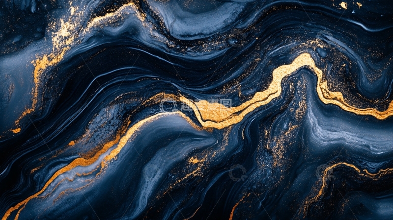 高清大图下载【趣麦麦图】金色抽象流体纹理背景35