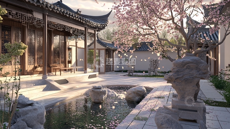 高清大图下载【趣麦麦图】中式风格庭院5