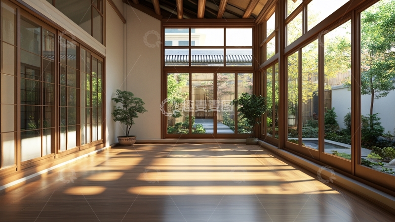 高清大图下载【趣麦麦图】竹影庭院现代别墅