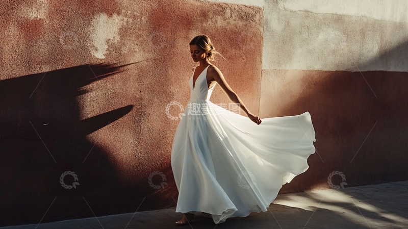 高清大图下载【趣麦麦图】白色长裙