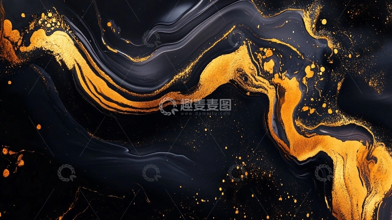 高清大图下载【趣麦麦图】黑金奢华流金