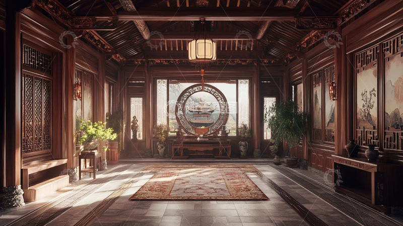 高清大图下载【趣麦麦图】古风室内场景1