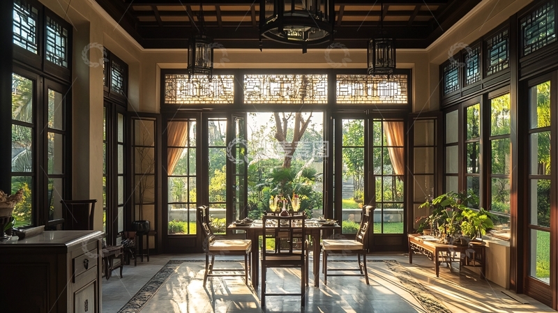 高清大图下载【趣麦麦图】花园洋房中式门窗1