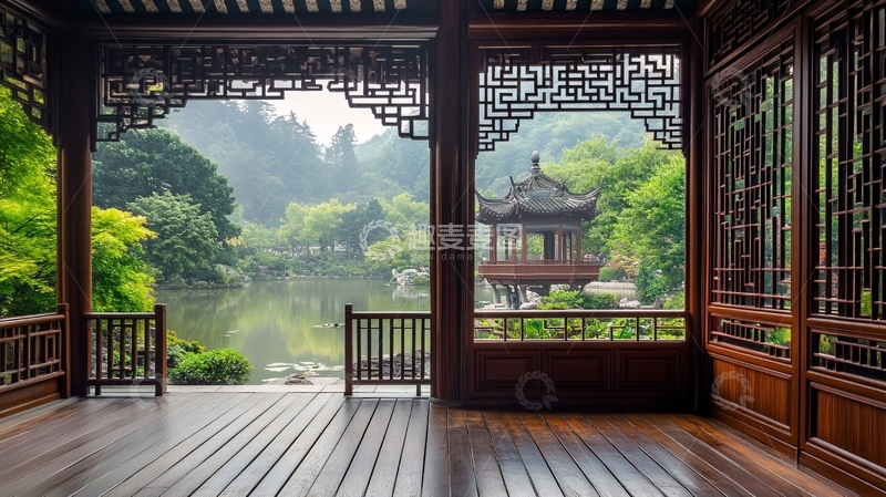 高清大图下载【趣麦麦图】园林轩榭