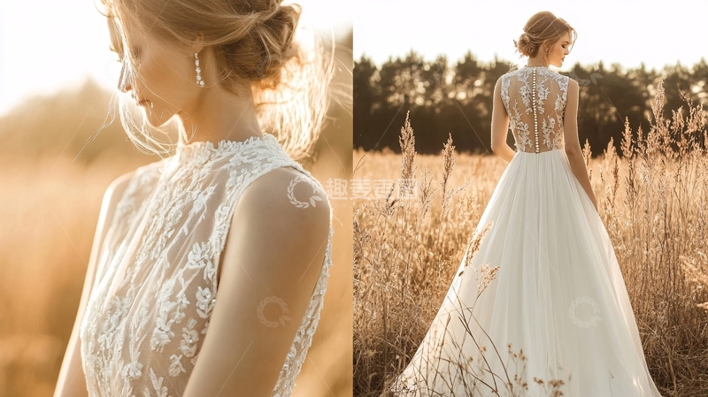 高清大图下载【趣麦麦图】露背婚纱1