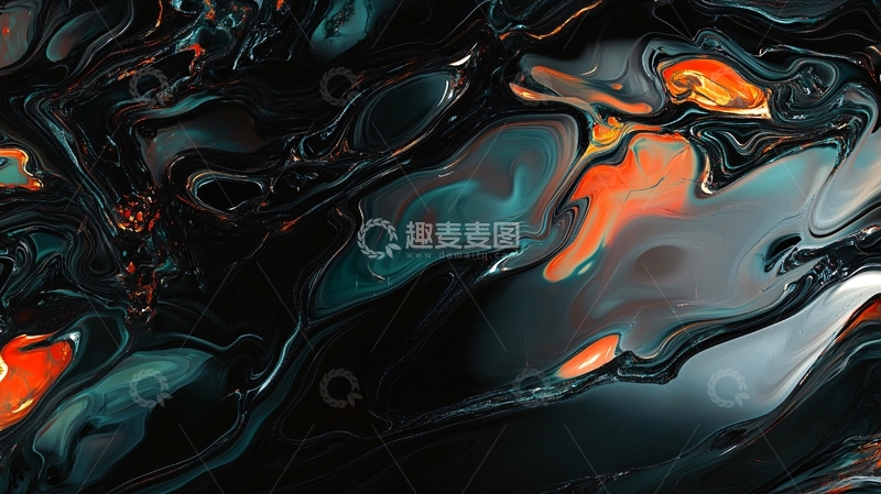 高清大图下载【趣麦麦图】渐变抽象流体装饰画7