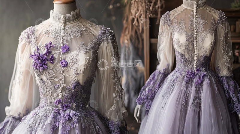 高清大图下载【趣麦麦图】紫色婚纱1