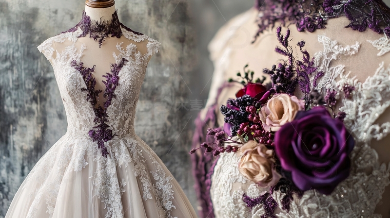 高清大图下载【趣麦麦图】紫色婚纱