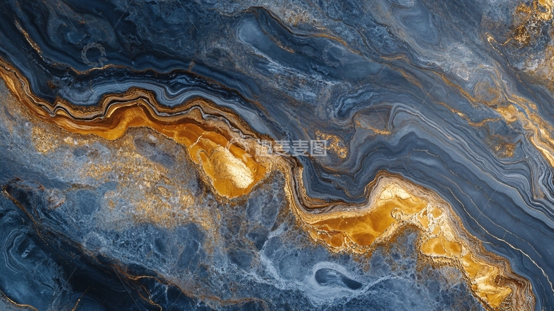 高清大图下载【趣麦麦图】蓝色流体创意抽象画14