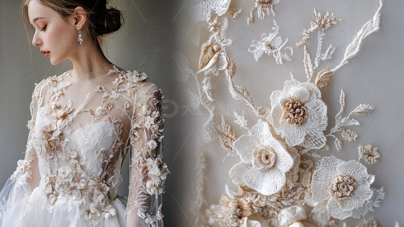 高清大图下载【趣麦麦图】婚纱珠绣