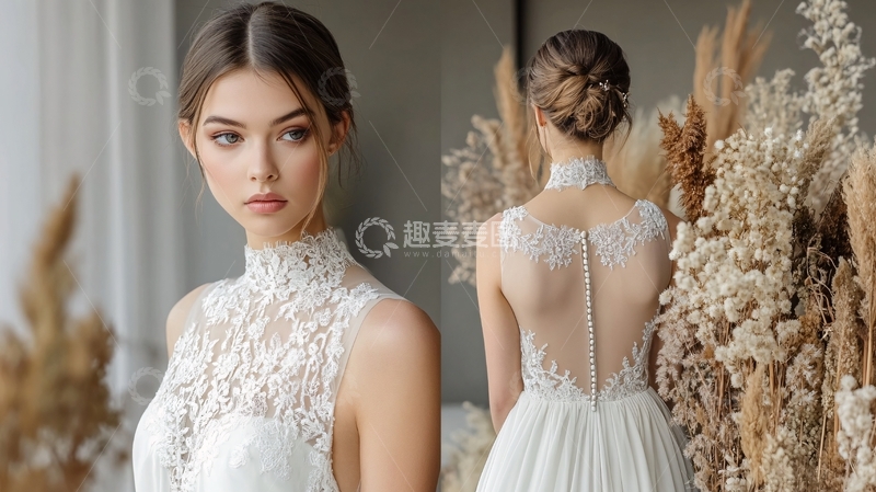 高清大图下载【趣麦麦图】婚纱模特造型
