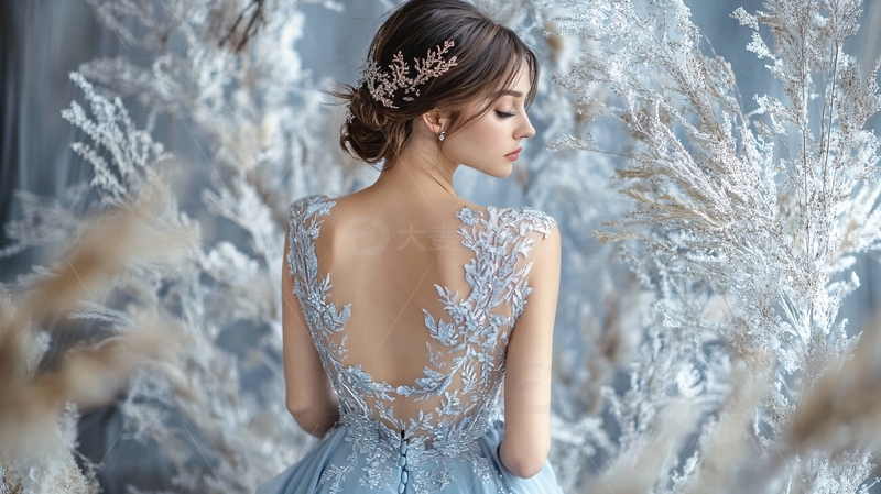 高清大图下载【趣麦麦图】梦幻唯美蓝色系少女1